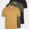 Pier One 3 Pack - Poloshirt - Camel/Khaki/Black -Herenmode 16db92ea73b9462093a7b59928d23834