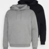 Pier One 2 Pack - Hoodie - Black/Mottled Grey 2 Pier One 2 Pack - Hoodie - Black/Mottled Grey -Herenmode 3c1e4615af394a0ca826633c656dfac4