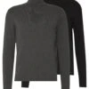 Pier One 2 Pack - Basic Turtleneck - Trui - Black/Mottled Dark Grey -Herenmode 564ded1d5c3c4890971ea33fb300ac4a