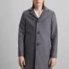 J.Lindeberg Holger Melton Coat - Mantel - Mid Grey Melange -Herenmode 5a0546ced0024072bb8a7003bfb9b230