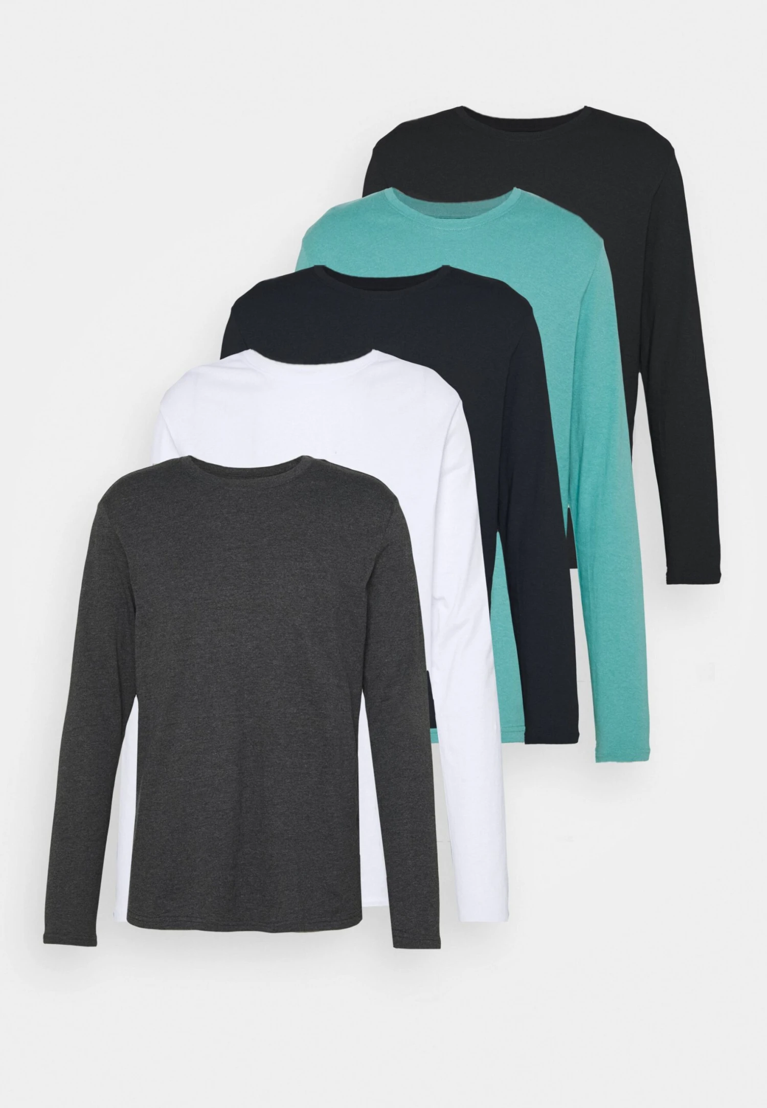 Pier One 5 Pack - Longsleeve - Dark Blue/Turquoise/White 8 Pier One 5 Pack - Longsleeve - Dark Blue/Turquoise/White - Afbeelding 6