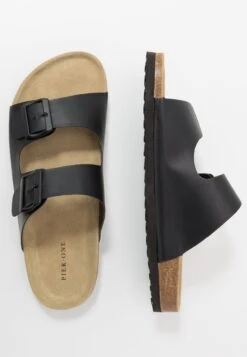 Pier One Unisex - Pantoffels - Black -Herenmode a98de5f417bd4f57b176937b18a12ab7