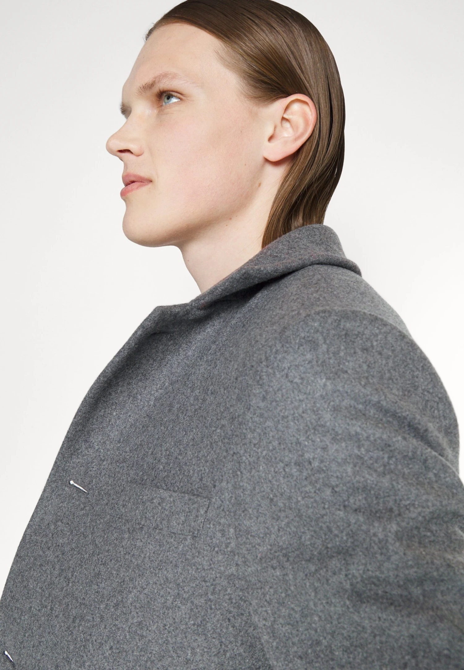 J.Lindeberg Holger Melton Coat - Mantel - Mid Grey Melange 8 J.Lindeberg Holger Melton Coat - Mantel - Mid Grey Melange - Afbeelding 6