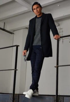 Only & Sons Onsjulian King Coat - Mantel - Night Sky Melange -Herenmode c9db046914854f65a991edee46871991